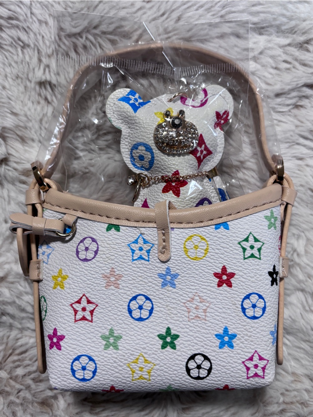 Monogram Kids Mini Purse and Teddy Bear Purse Charm
